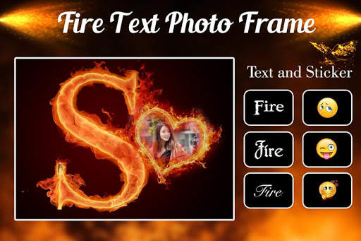 Fire Text Photo Frame Decoration Hindi screenshot 6
