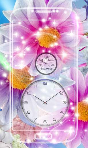 Flowers Analog Clock Live Wallpaper screenshot 4