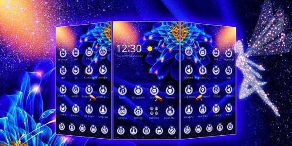 Theme Blue Flower Butterfly screenshot 1