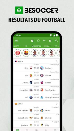 BeSoccer - Résultats de foot screenshot 1
