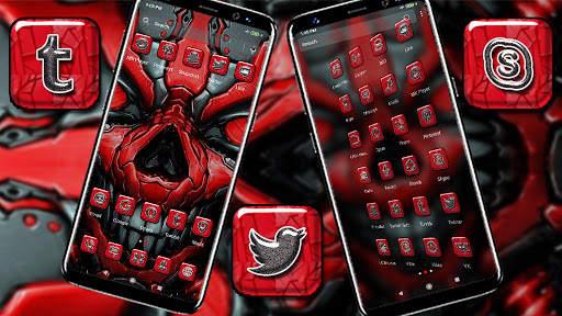 Red Skull Launcher Theme screenshot 4