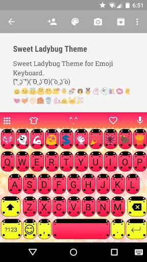 Sweet Ladybug Emoji Keyboard स्क्रीनशॉट 1