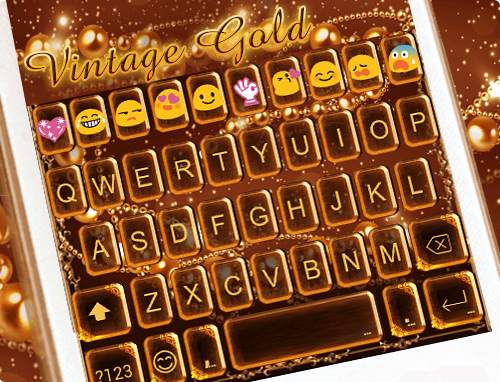 Vintage Gold Emoji Keyboard screenshot 5
