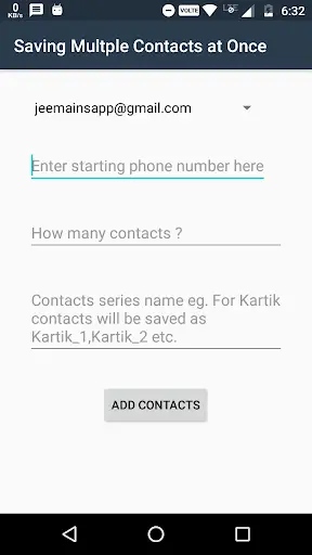 Save contacts in series screenshot 1