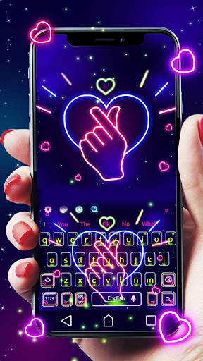 Neon Sweet Love Keyboard स्क्रीनशॉट 1