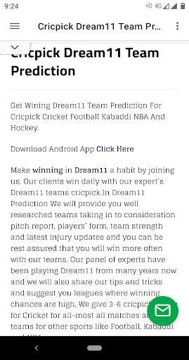 Cricpick Dream Team Prediction Trick screenshot 2