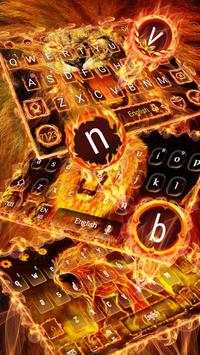 Golden Flaming  Lion Keyboard Theme 3 تصوير الشاشة