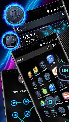 Cool Black Launcher Theme скриншот 6