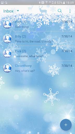 Next SMS skin (Snow song) screenshot 2