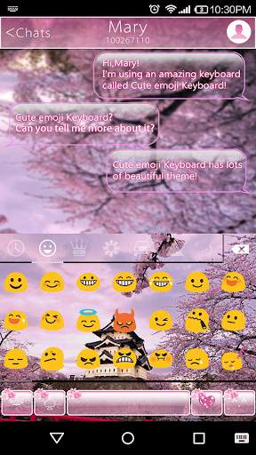 Pink Flower Emoji Keyboard स्क्रीनशॉट 2