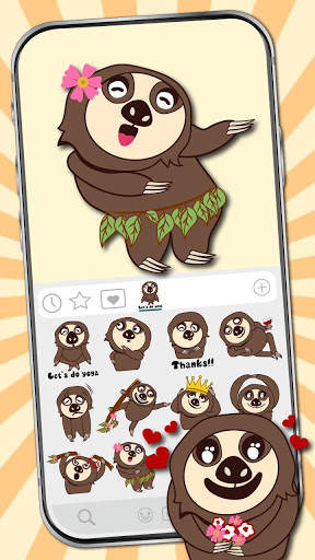 Jolly Sloth Life Emoji स्टिकर्स स्क्रीनशॉट 1