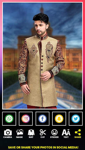 Man Sherwani Photo Suit Editor screenshot 7