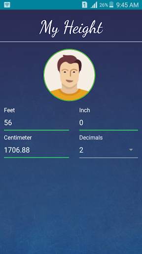 Height Converter - Feet-Inch to Cm Converter screenshot 1