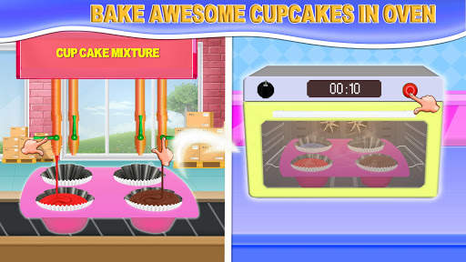 Pabrik cupcake pelangi: toko pembuat makanan roti screenshot 5