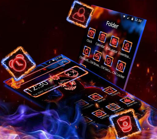 Neon Fire Smoke Mask Theme screenshot 2