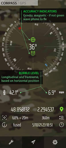 TacLight - flashlight   widget, compass, GPS screenshot 4