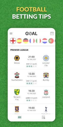 Tips & Skor Taruhan Sepak Bola - Goal Tips screenshot 1