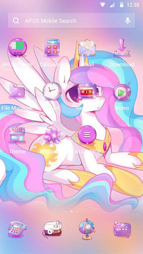 lovely rainbow unicorn-APUS Launcher theme screenshot 3