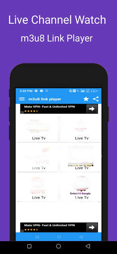 Live Tv Channel m3u8 Player screenshot 1