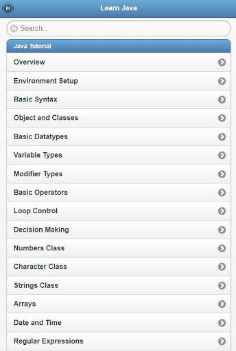 Java Tutorial Offline screenshot 1