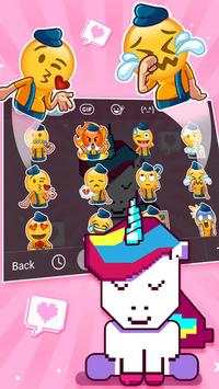 Cute Square Unicorn Keyboard Theme screenshot 3