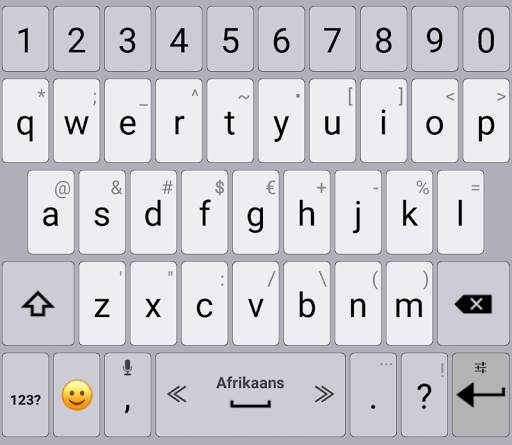Afrikaans Language Pack for AppsTech Keyboards screenshot 2