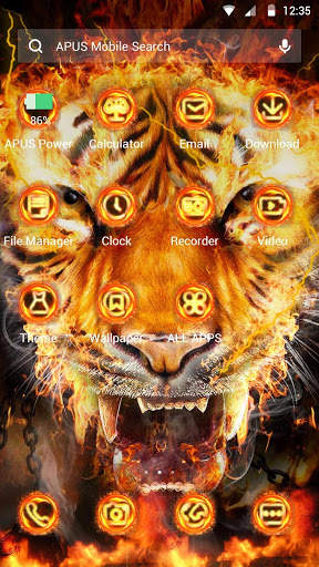 Flame Cool Tiger- APUS Launcher Free Theme screenshot 3