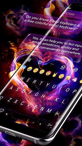 Smoke Heart Emoji Keyboard Wallpaper screenshot 1