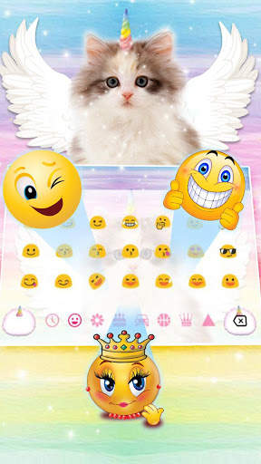 Fuzzy Angle Unicorn Cat Keyboard Theme screenshot 3