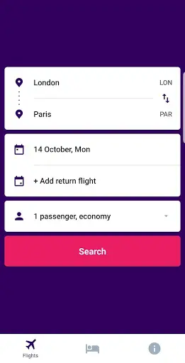 Hotel Flight Booking screenshot 1