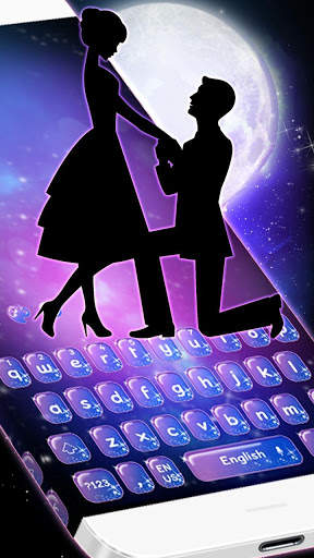starry Night Love Keyboard Theme स्क्रीनशॉट 1