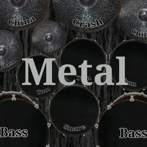 Drum kit metal icon