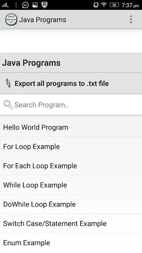 Java Programs App screenshot 2