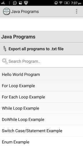 Java Programs App screenshot 2