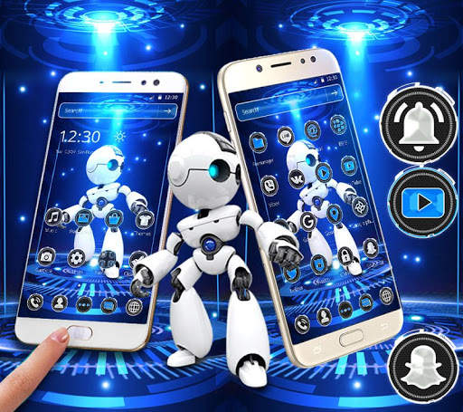 Blue Robot Technology Launcher Theme🤖 screenshot 4