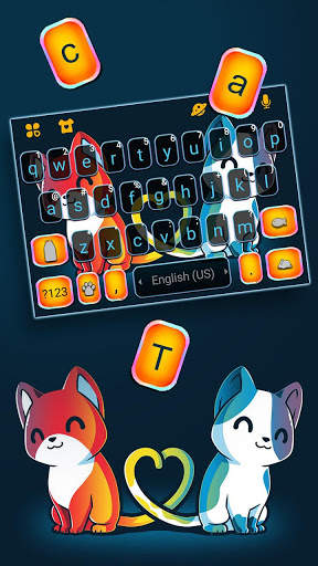 Cute Cat Love Keyboard Theme screenshot 3