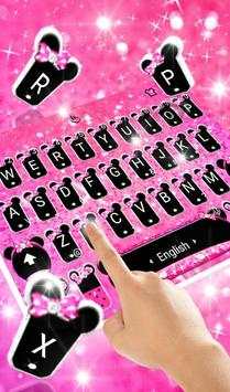 Pink Cute Bowknot Keyboard Theme screenshot 1