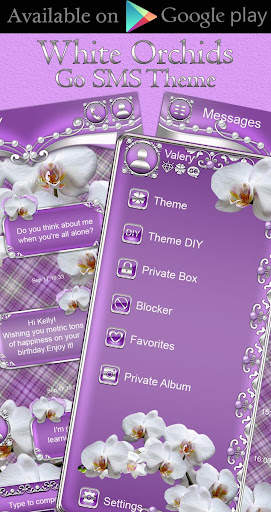 White Orchids Go Launcher theme screenshot 6
