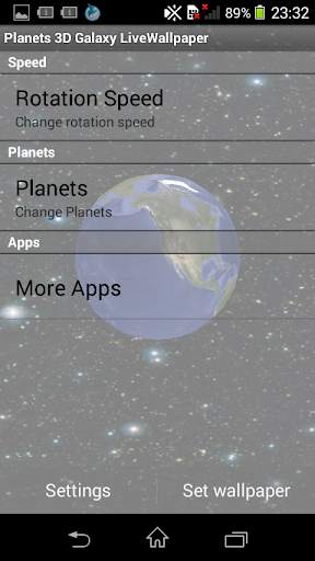 Planet Galaxy Live Wallpaper screenshot 2