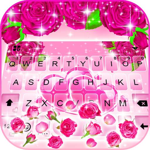Pink Roses Gravity Keyboard Background 1.0