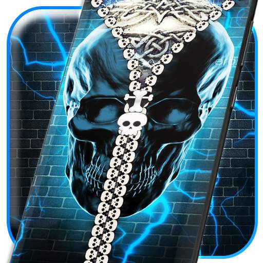 Skull lock screen zipper 6.5