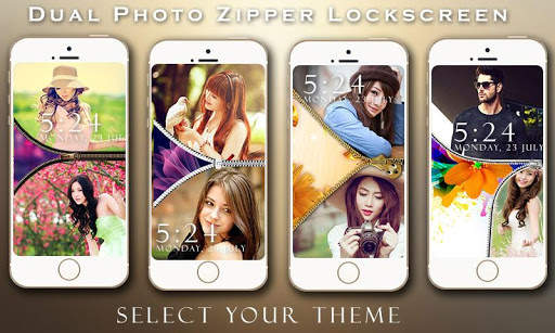 Dual Photo Zip Lock Screen screenshot 1