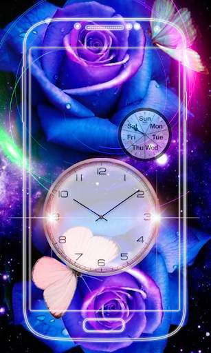 Flowers Analog Clock Live Wallpaper screenshot 7
