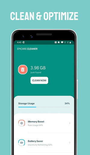 EpiCare Junk Cleaner - Optimize & Clean up screenshot 1
