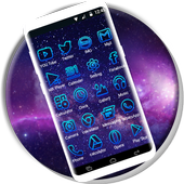 Neon Blue Launcher icon