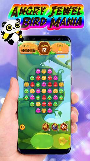 Jewels Birds Pop Rescue - New Angry Panda Crush screenshot 1