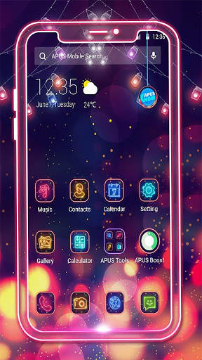 Color Phone Neon APUS Launcher theme screenshot 1