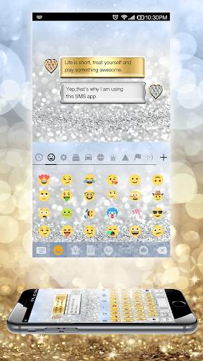 Gold Silver Emoji Keyboard स्क्रीनशॉट 2