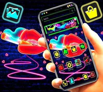Neon Lips Launcher Theme💞 screenshot 1