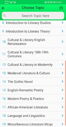 English Literature MCQs Tests 5 تصوير الشاشة